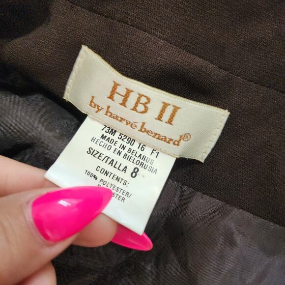 HB II Harve Benard Women's Brown Blazer/Blouse & Pants 2 Piece Set Size 8 Suit - Picture 10 of 12